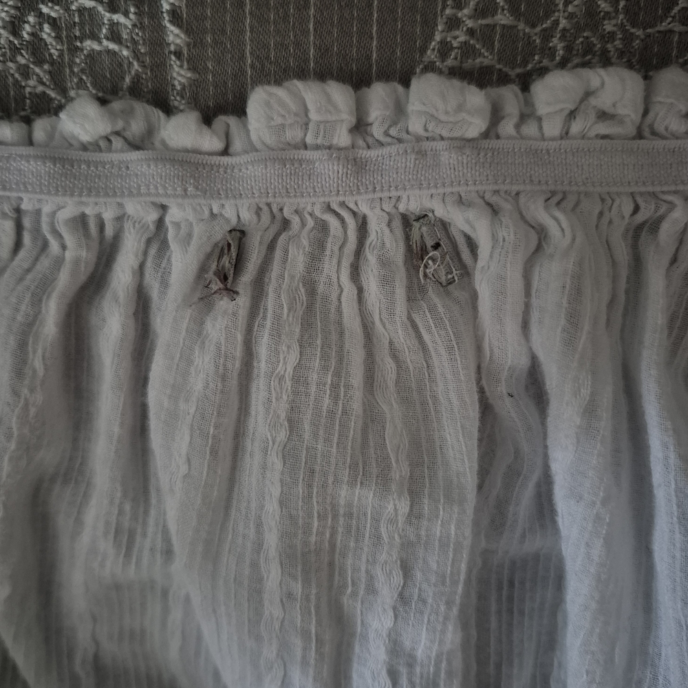 Boho Granola White Embroidered Women's Top Medium - Picture 9 of 9